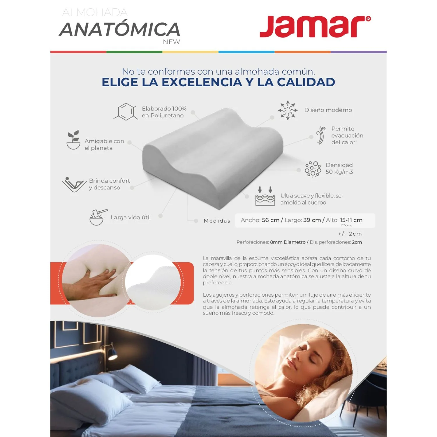 Almohada Viscoelástica Anatómica New - Image 2