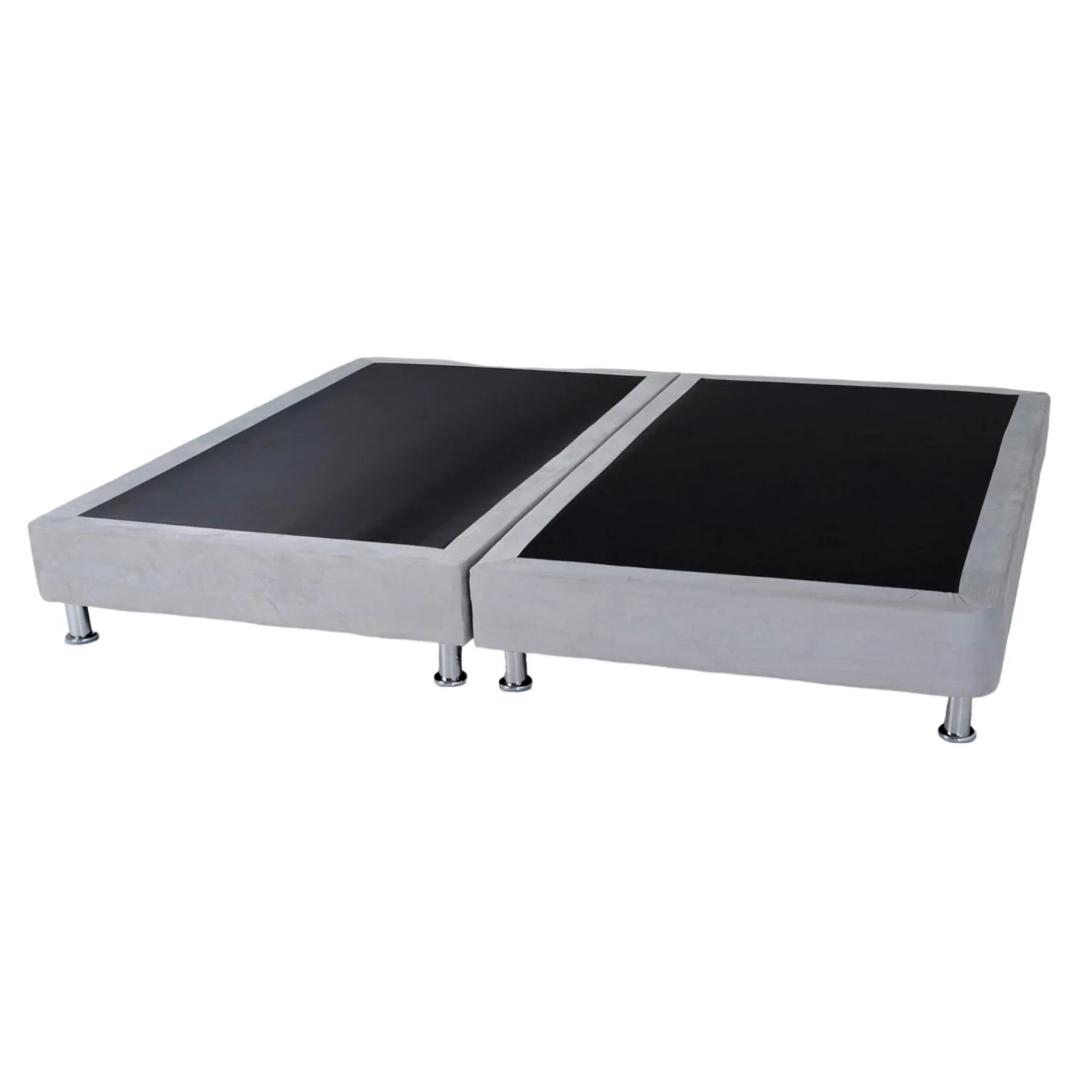 Base Cama Doble Napoli Microfibra Gris Par - Image 3