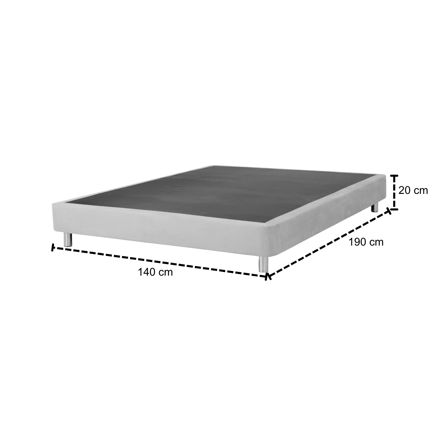 Base Cama Doble Napoli Microfibra Negro - Image 4
