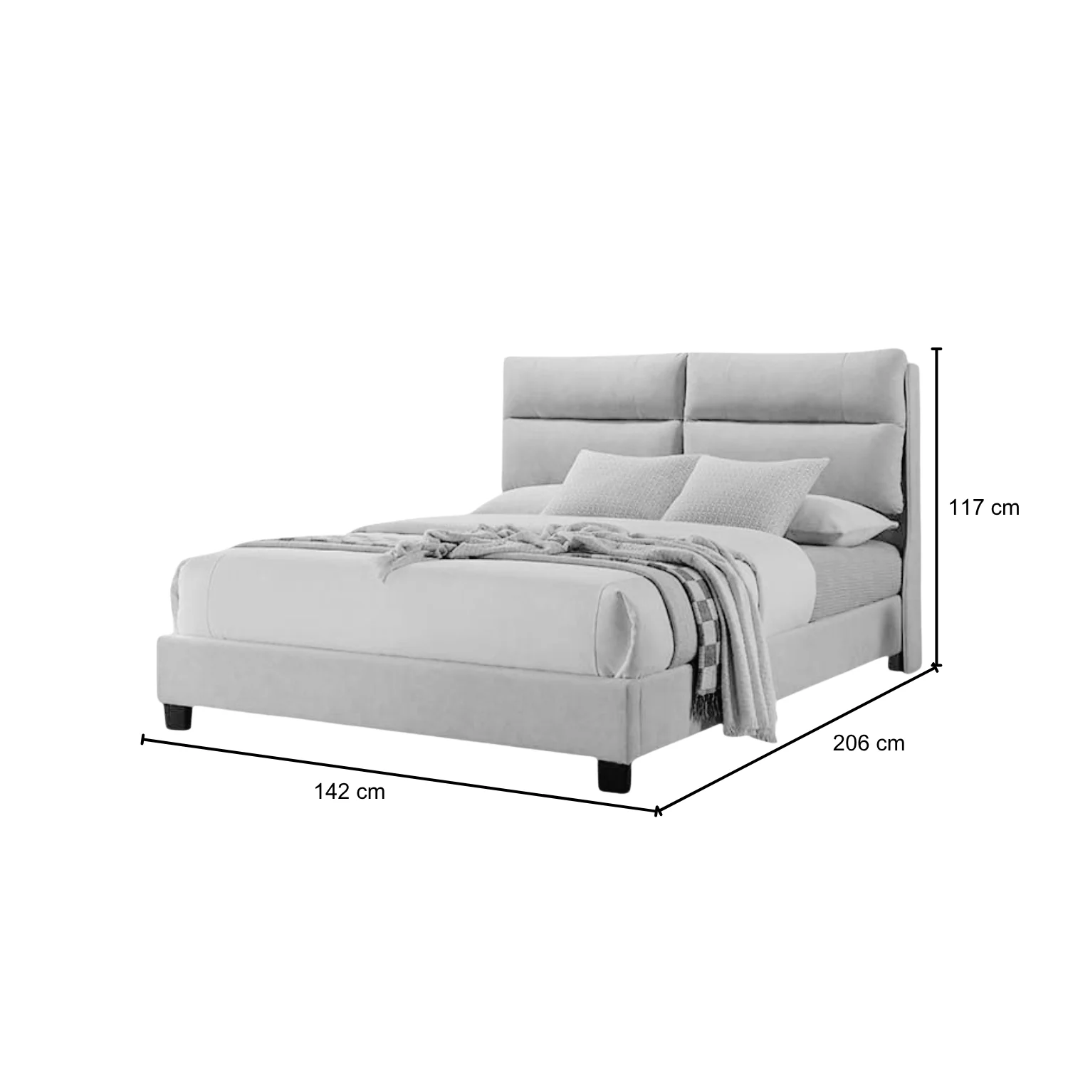 Cama Doble Abby Beige - Image 2