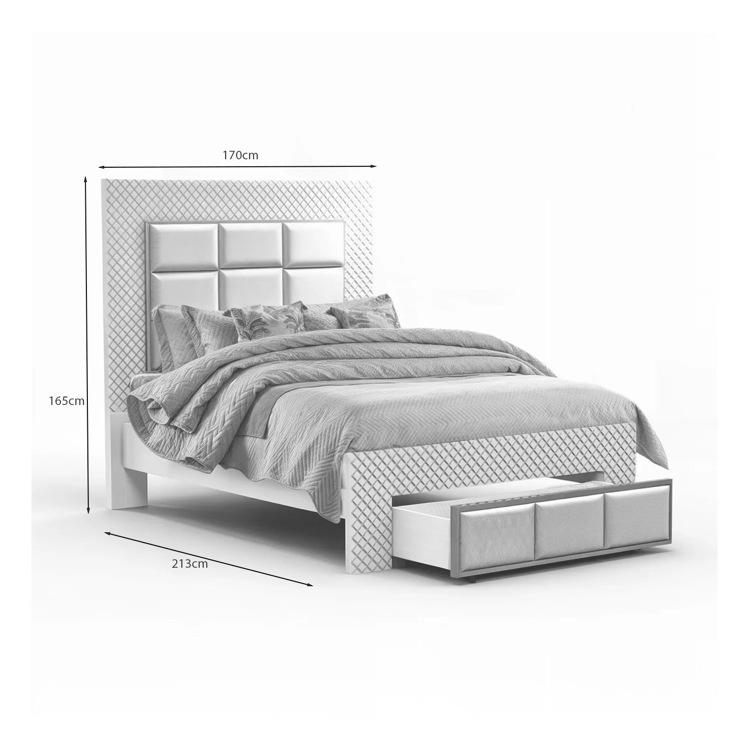 Cama Doble Atenea Perla, Off White - Image 5