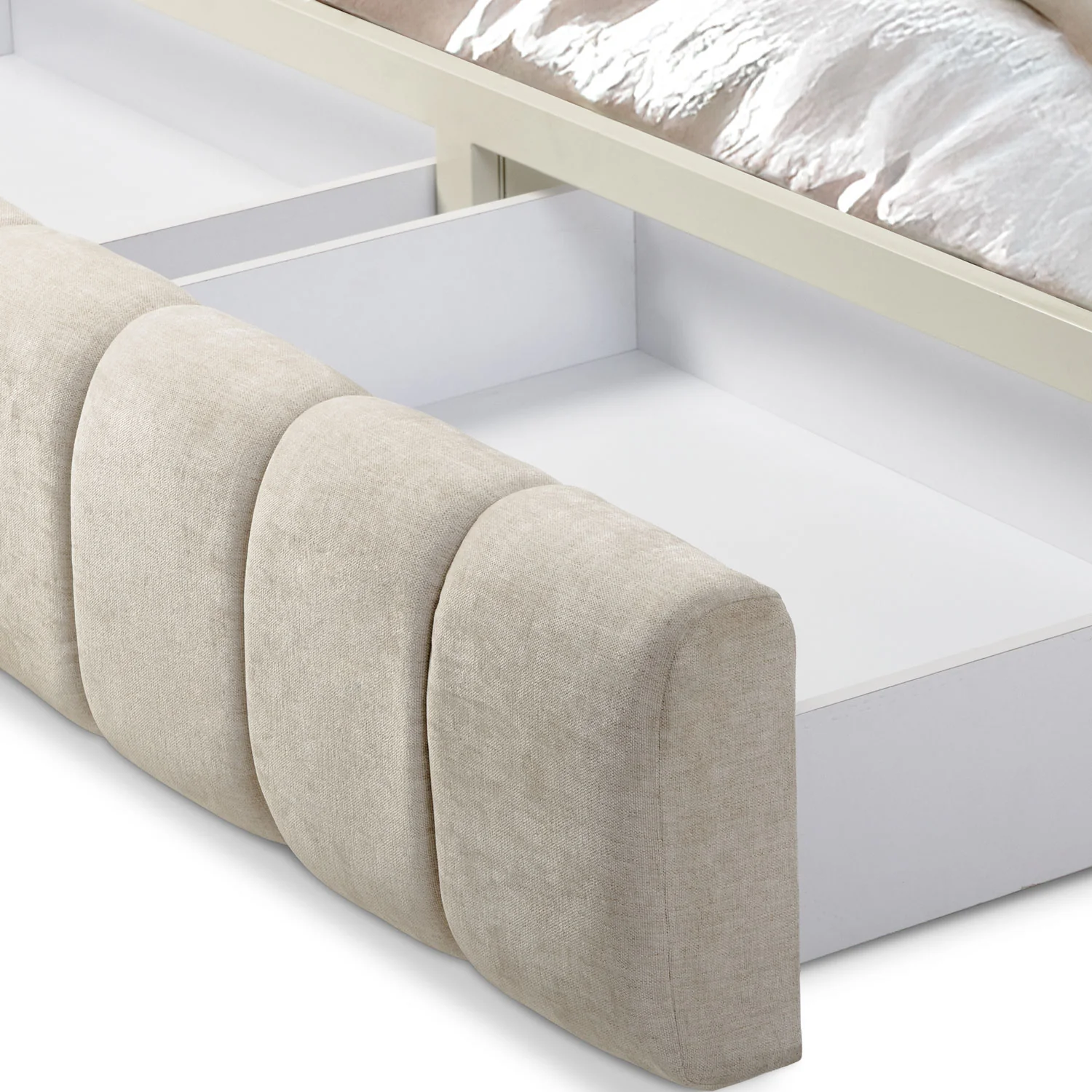 Cama Doble Oklam Microfibra Touch Almendra - Image 4