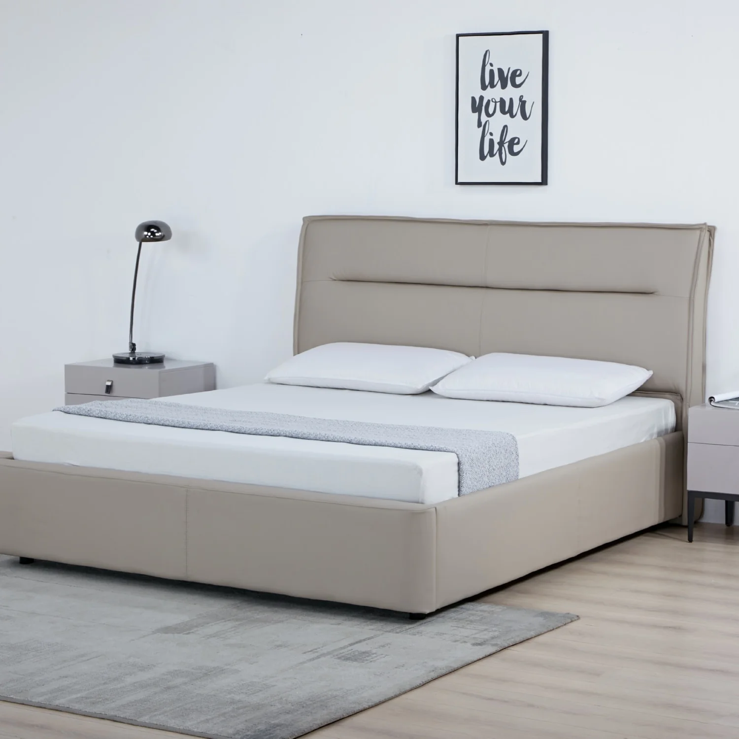 Cama King Luka Beige - Image 3