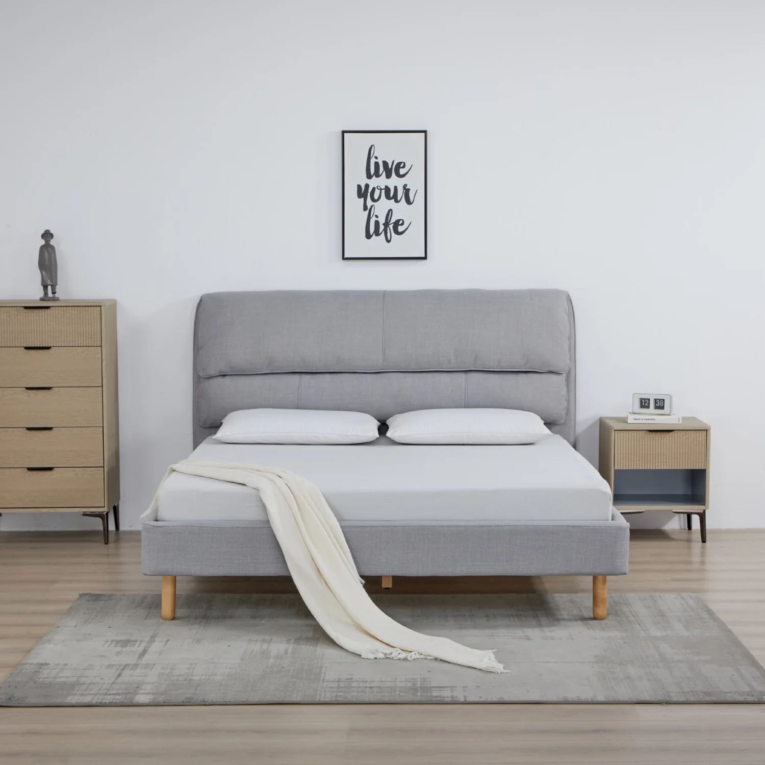 Cama Queen Cameron Beige - Image 2