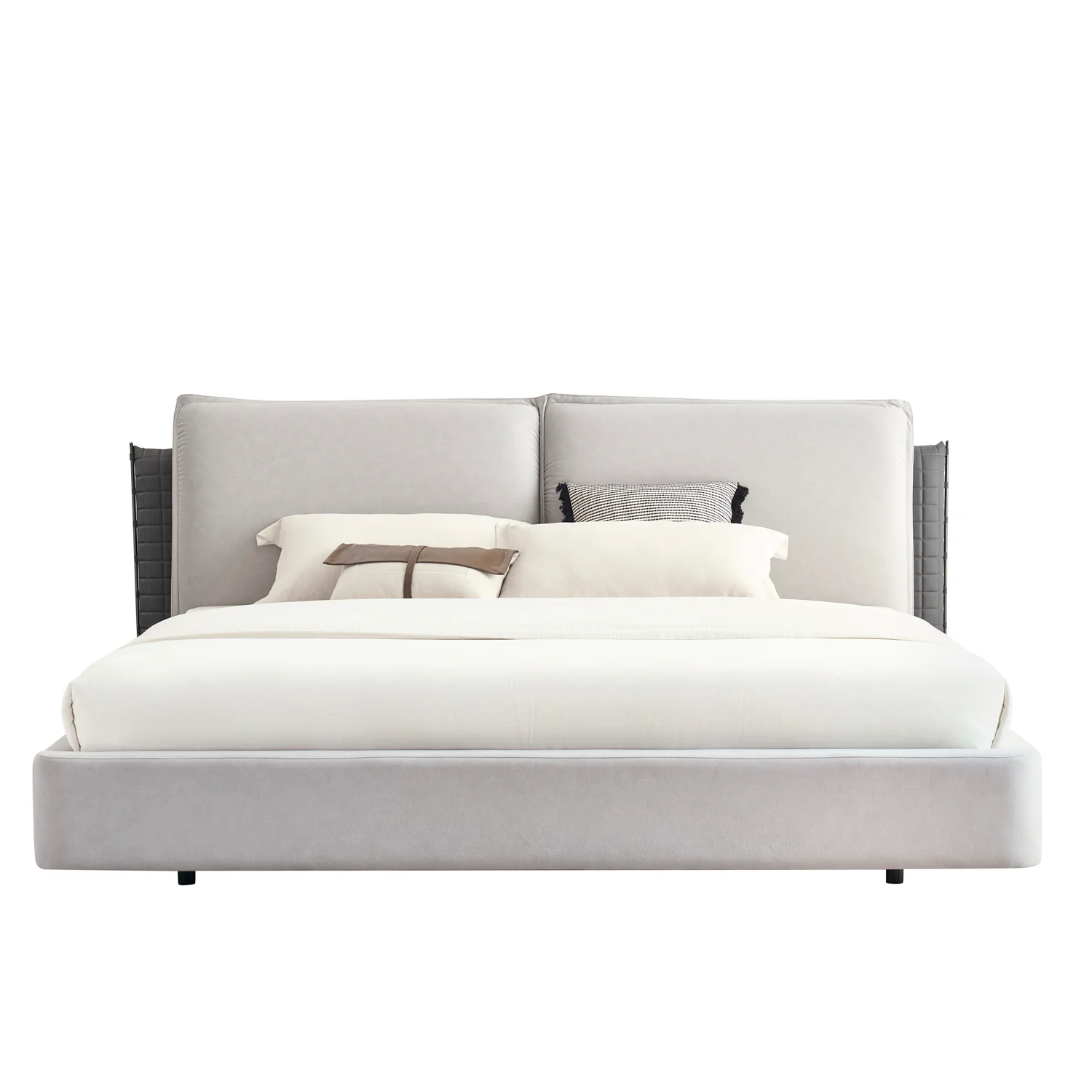 Cama Queen Lincon Velvet Gris - Image 4