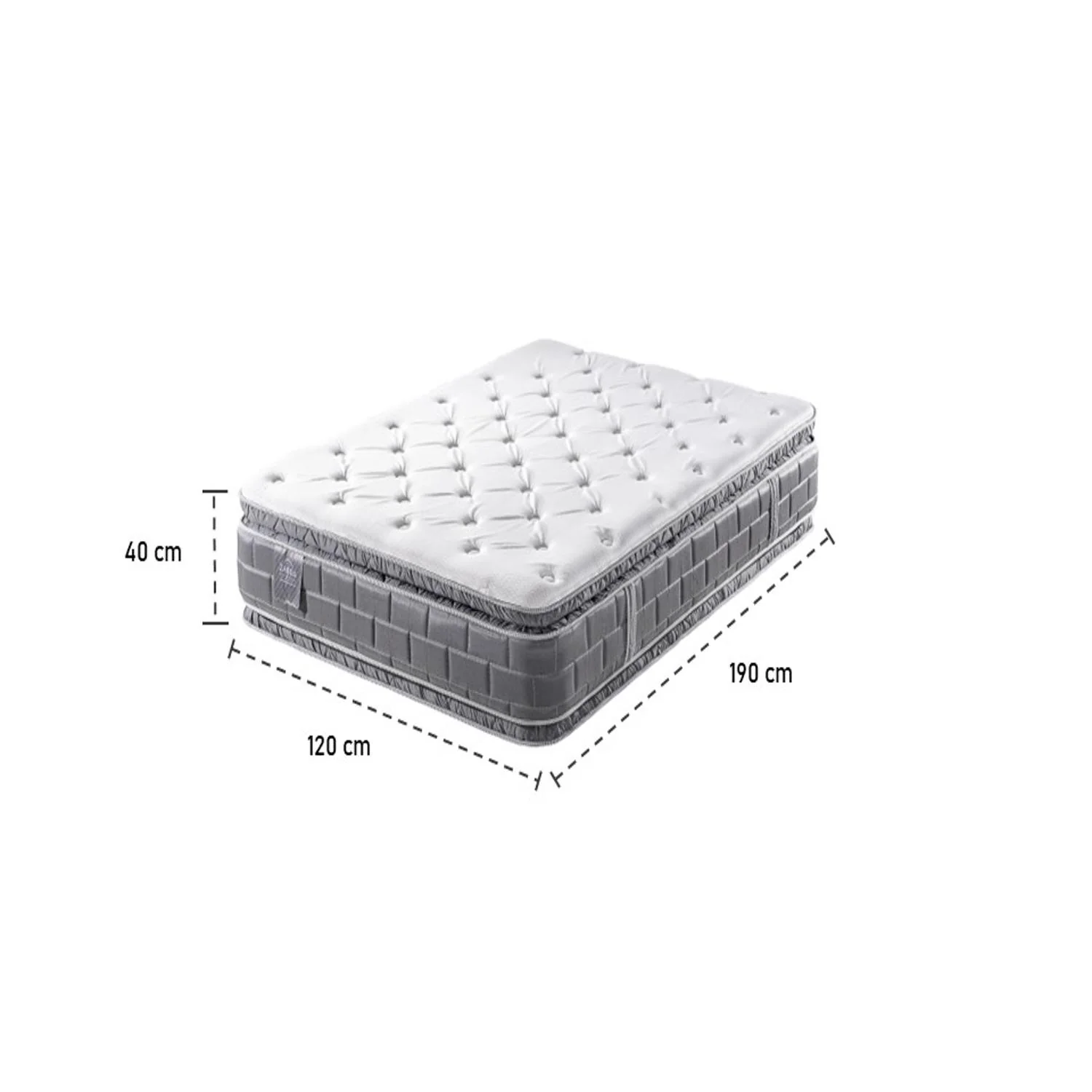 Colchón Semi Doble Aurora Gris Doble Pillow Top (Garantía 15 Años) - Image 6