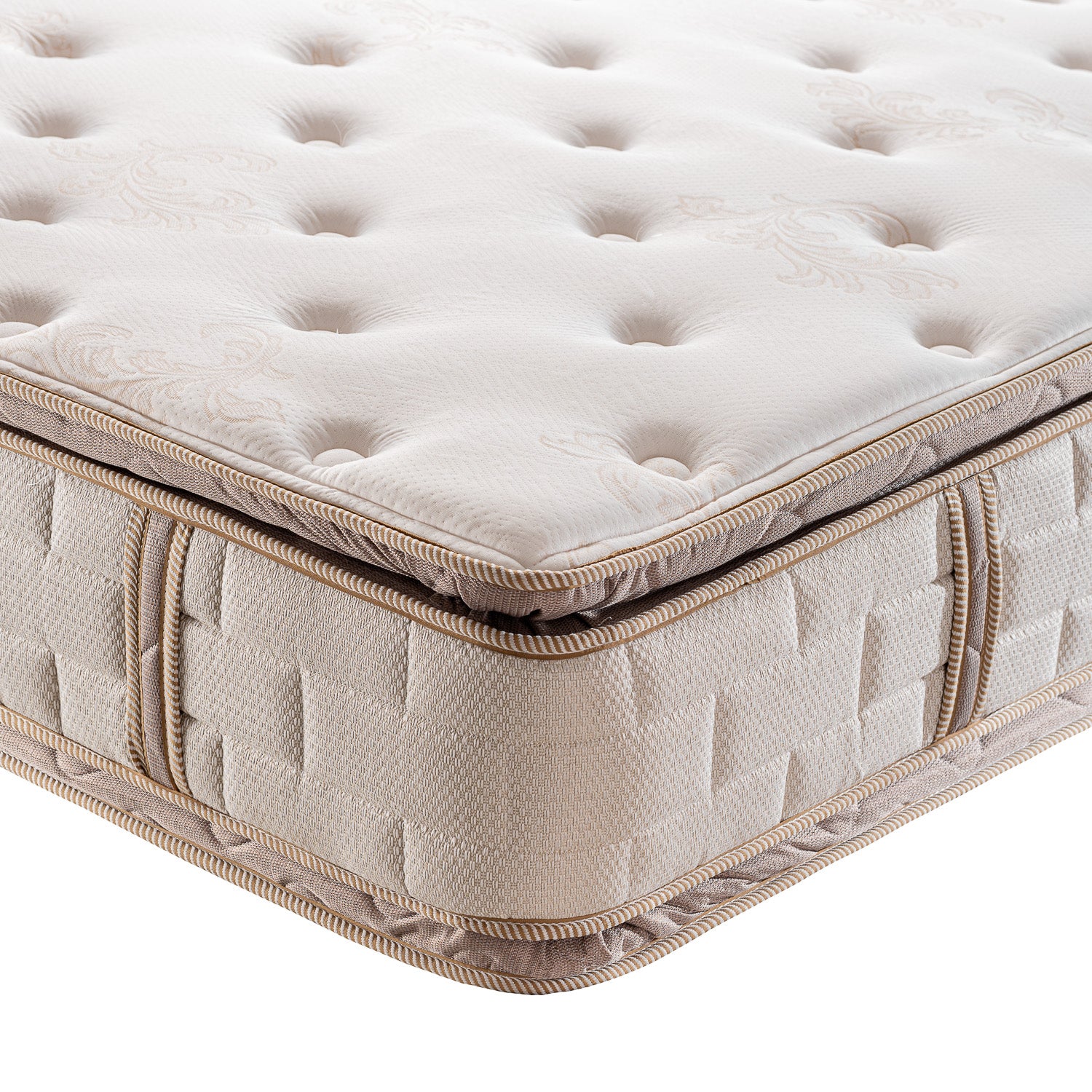 Combo Colchón King Bronce Beige Doble Pillow top (Garantia 20 años) - Image 4