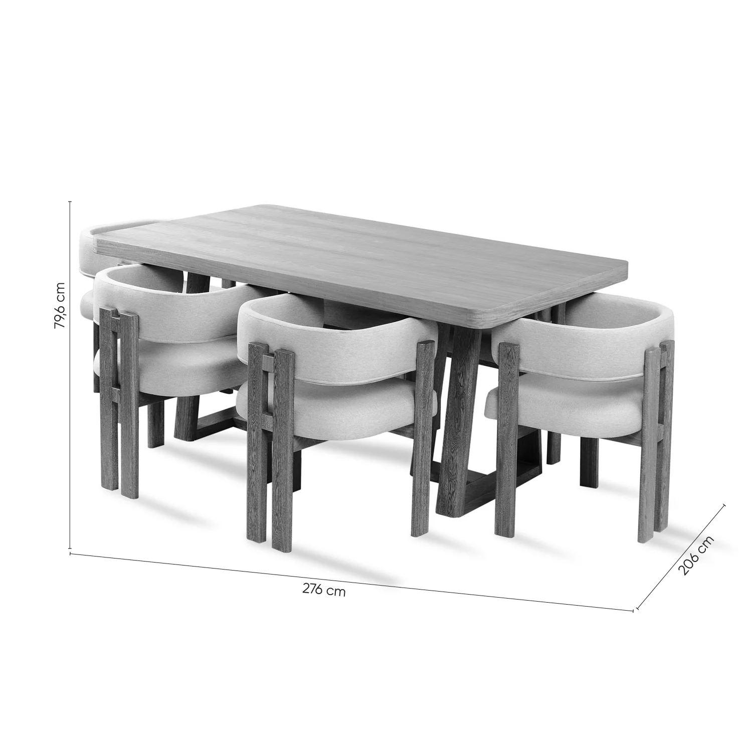 Comedor 6 Puestos Sabina Microfibra Impetu Beige, Natural - Image 8