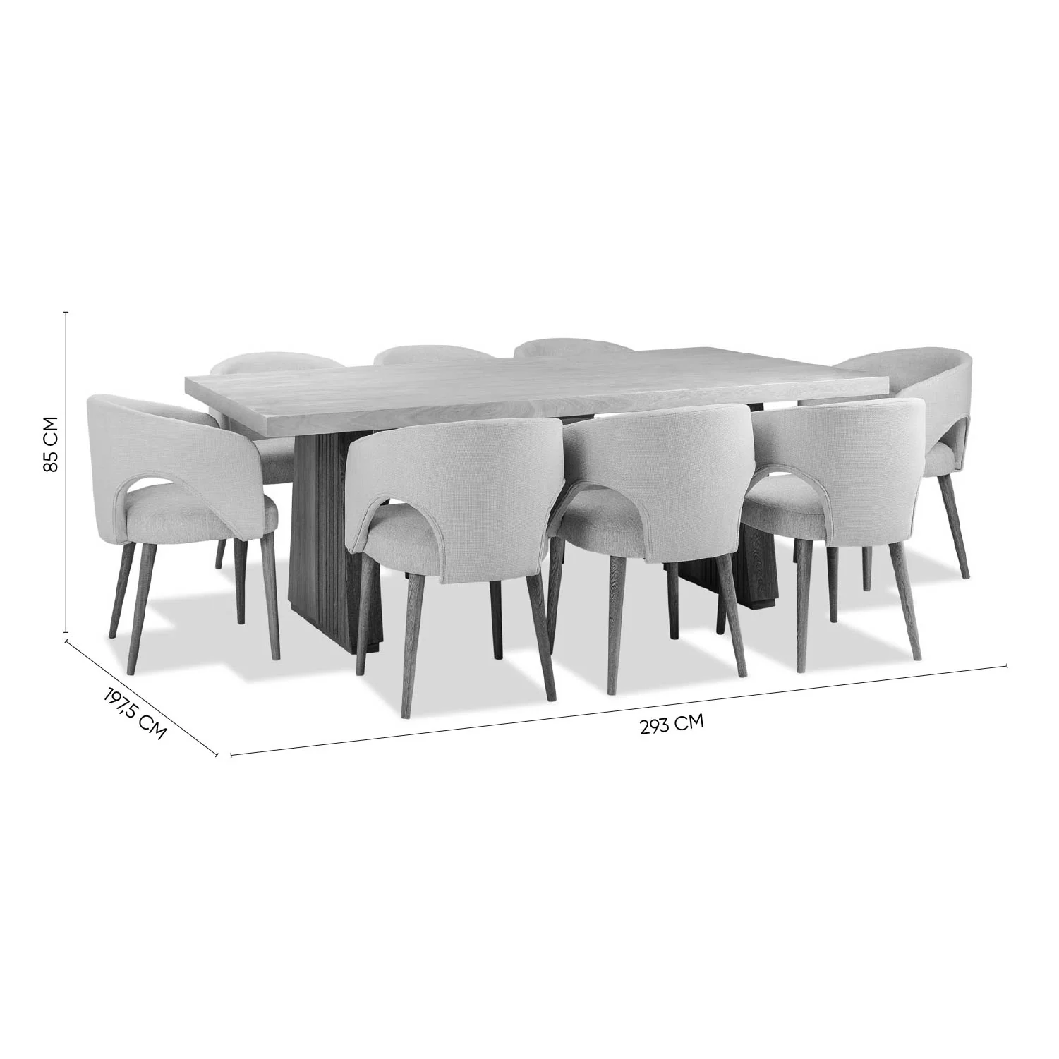Comedor 8 Puestos Denver Microfibra Arena, Natural - Image 6