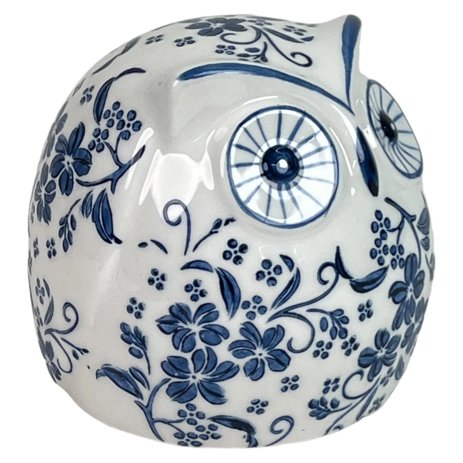 Figura 12X12X11 Blanc Azul Buho Flor Peq F243 - Image 3