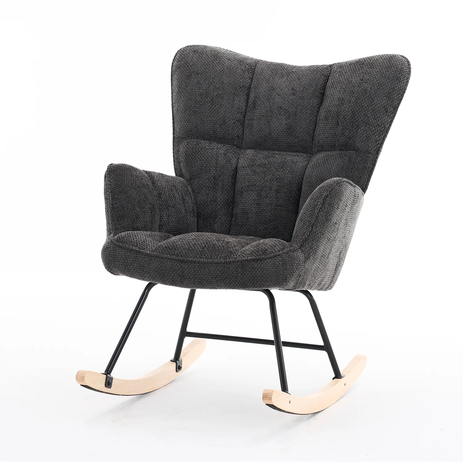 Mecedora   Alan Velvet Negro 73X92X98 - Image 5
