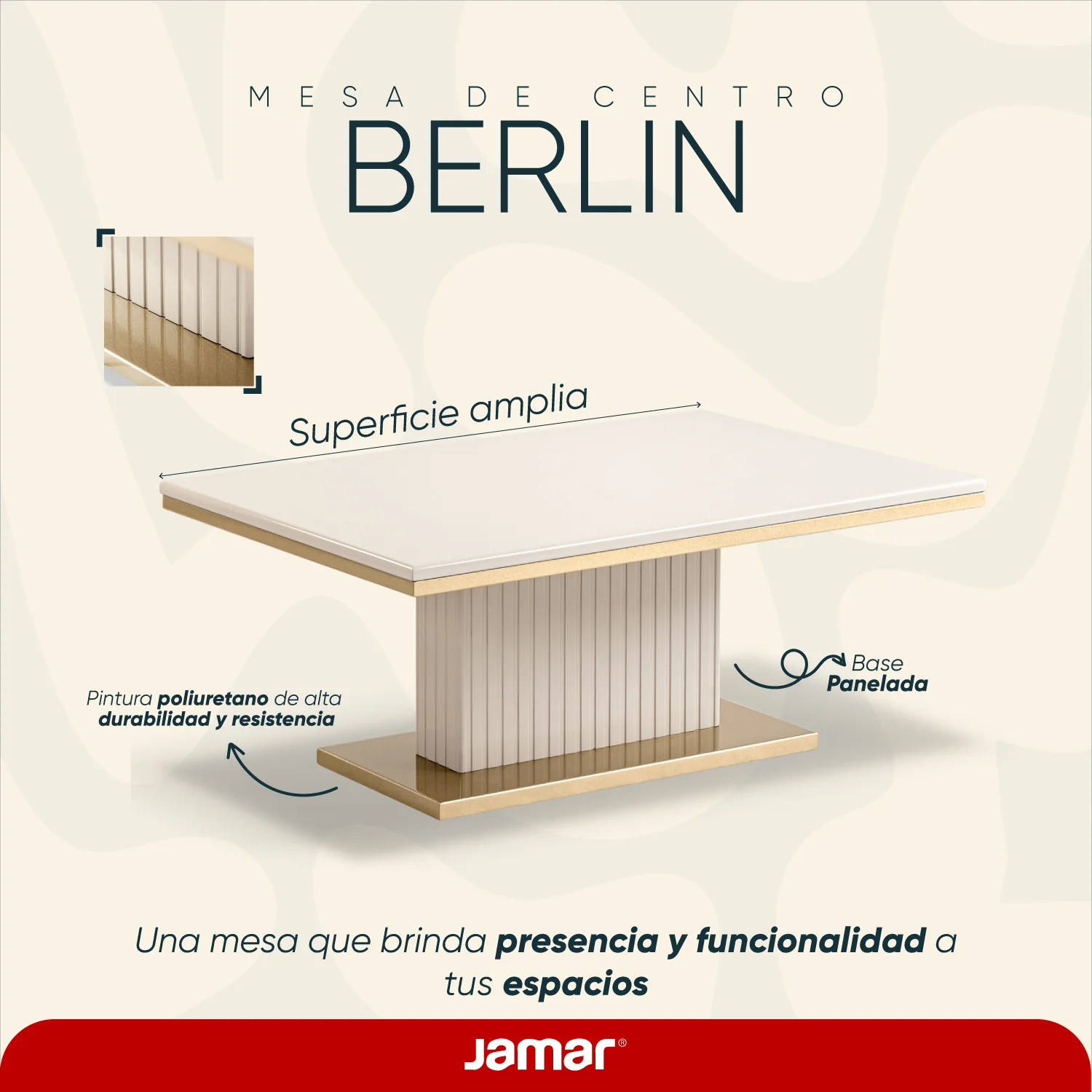 Mesa De Centro Berlin Greige, Champaña Basic - Image 4