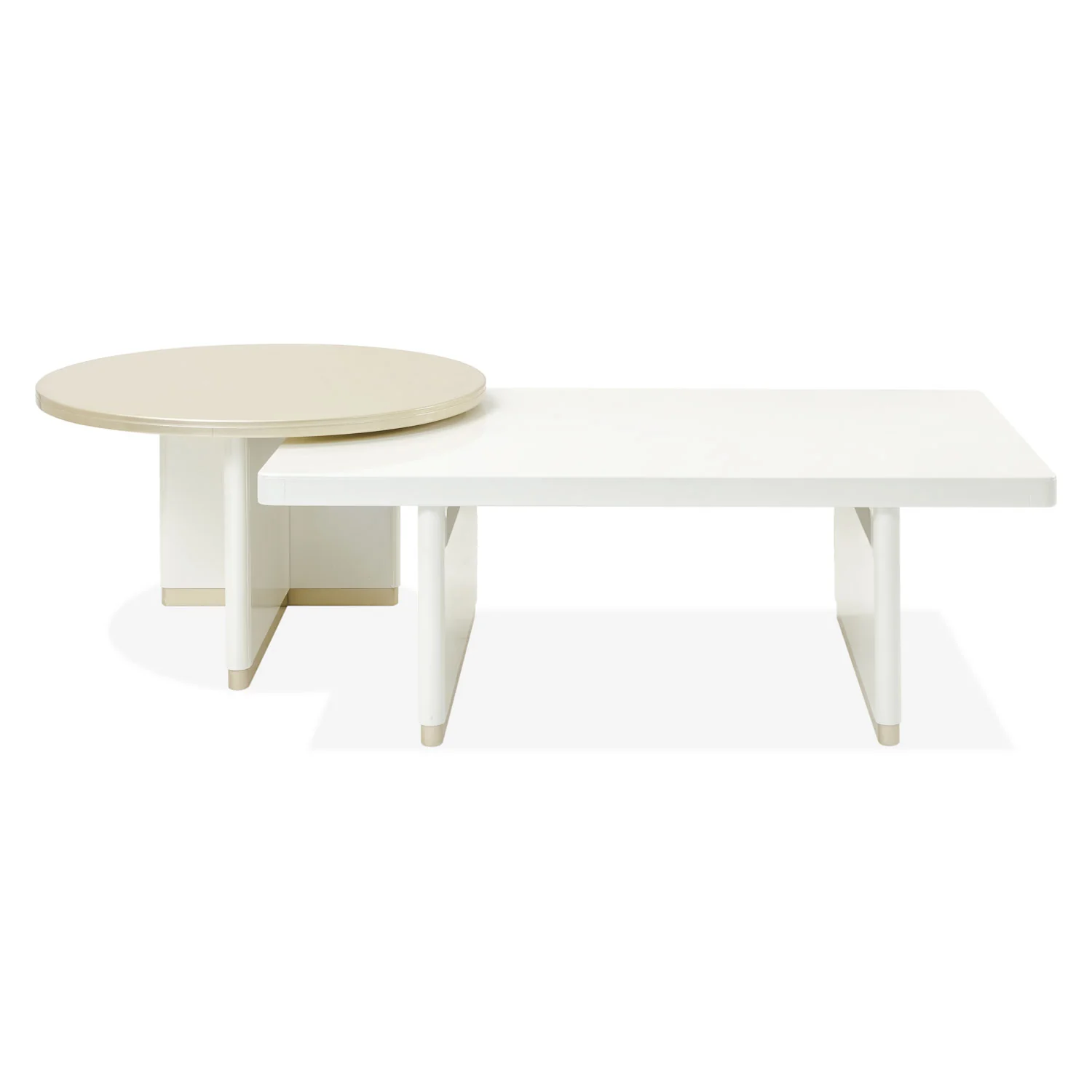 Mesa De Centro Bonn Blanco Perla, Champaña Rectangular Premium - Image 3