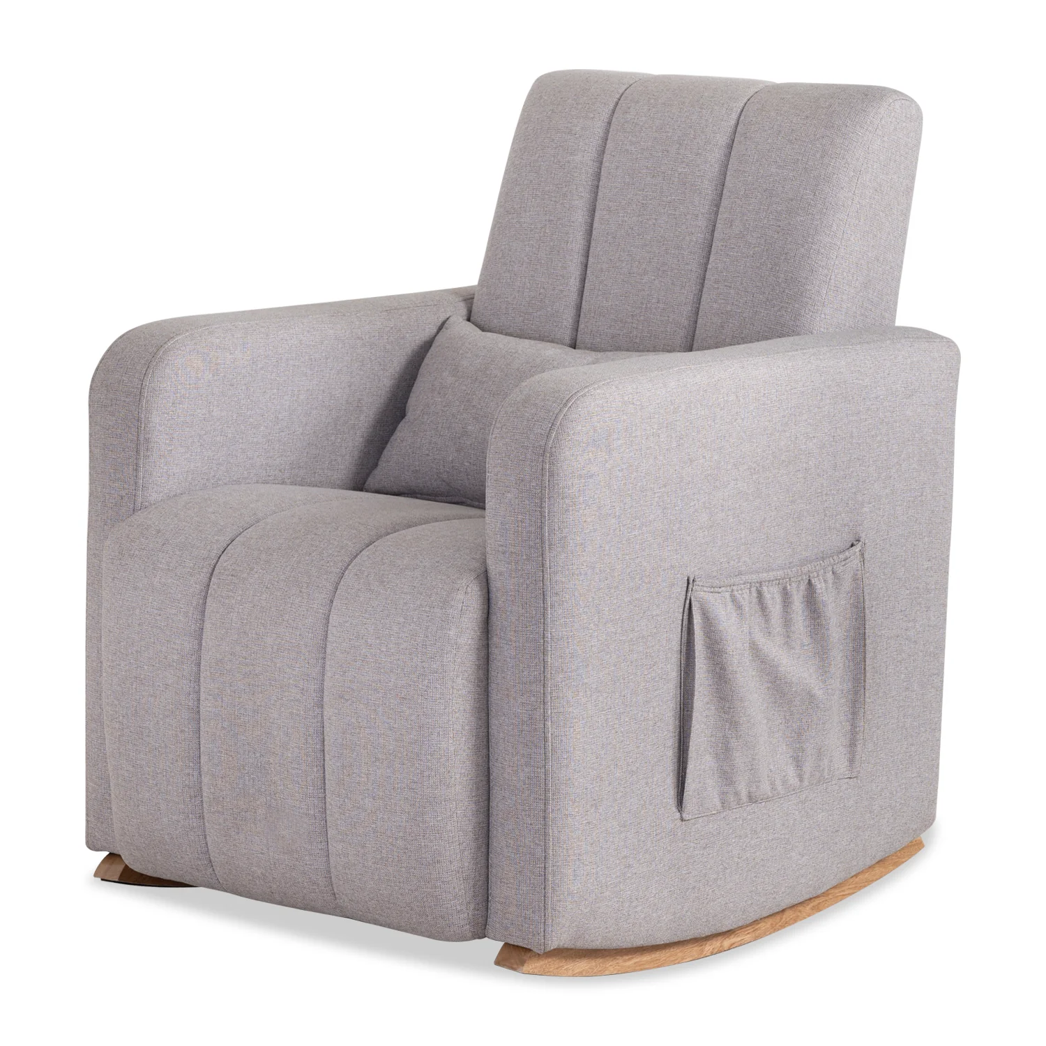 Poltrona Mecedora Clio Lino Klap Gris, Natural - Image 2