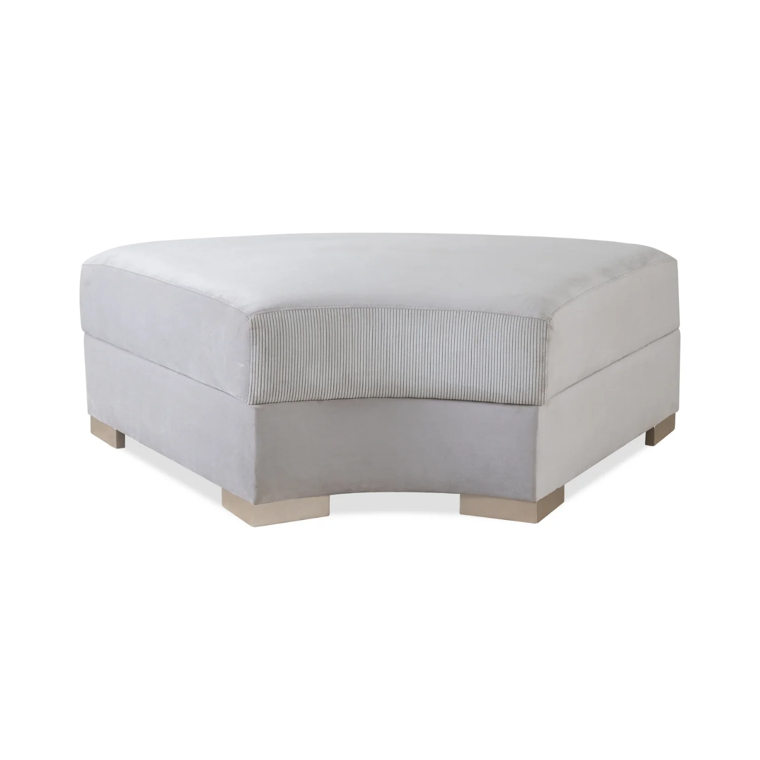 Puff Owen Curvo Velvet Zarina Marmol, Champaña