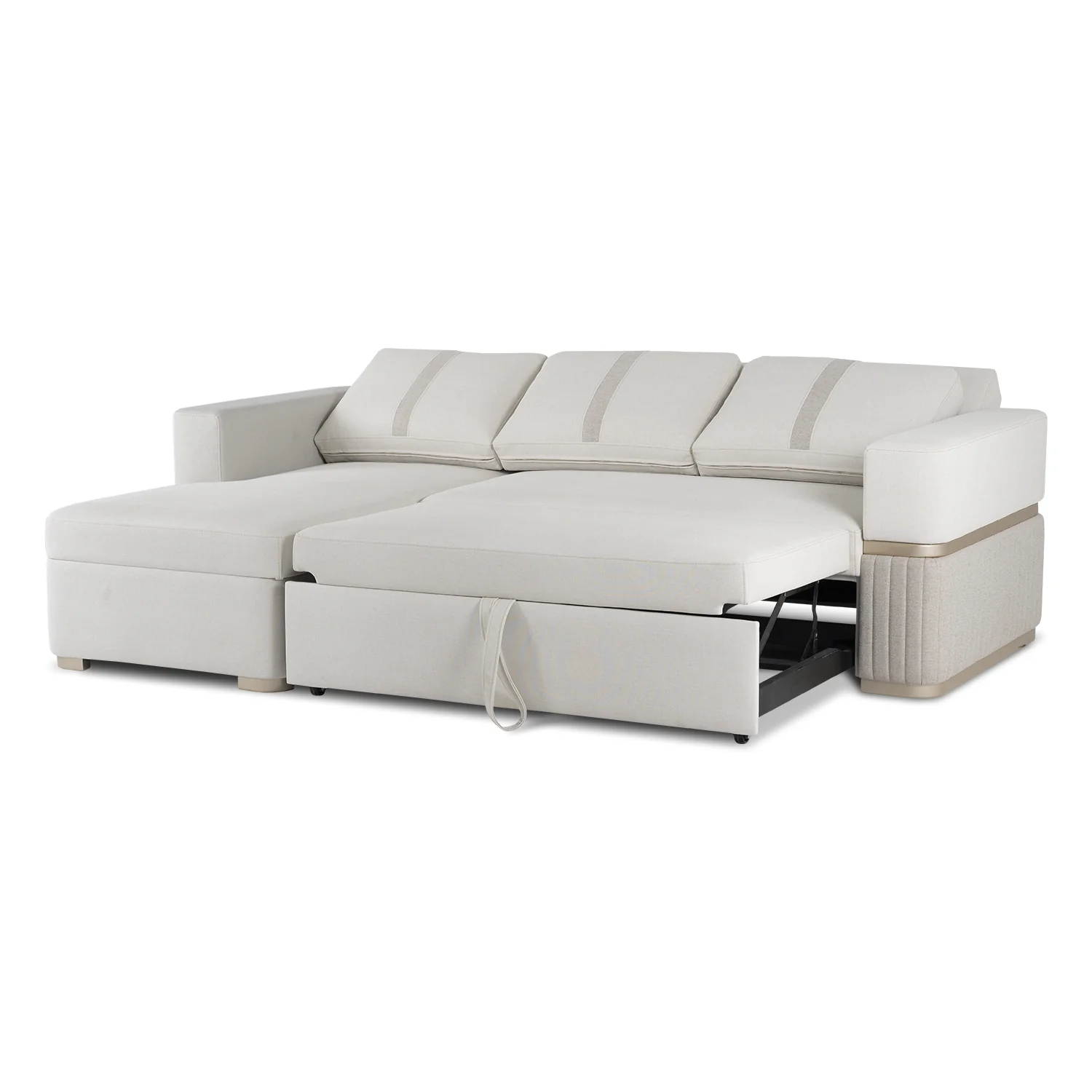 Sala Cama Dior Eurolino Blanco, Champaña Lado Izq Brazo Desmontable - Image 7