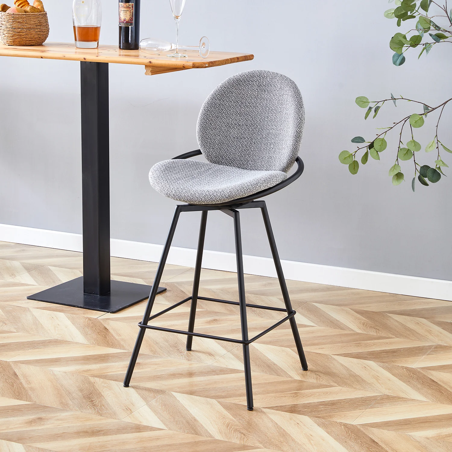 Silla para Barra Alec Gris Giratoria - Image 2