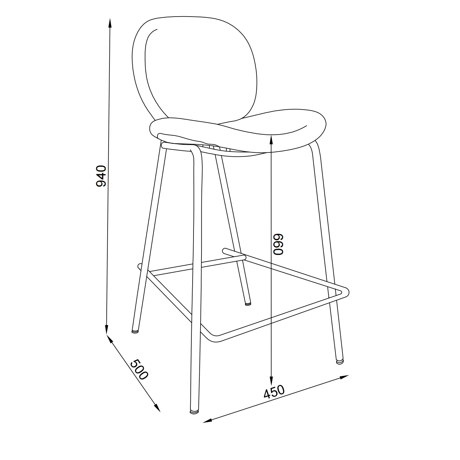 Silla para Barra Blas Gris Plomo - Image 7