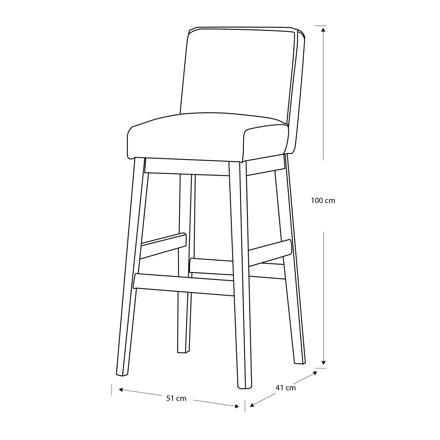 Silla Para Barra Gael Microfibra Kazan Plomo, Natural - Image 3