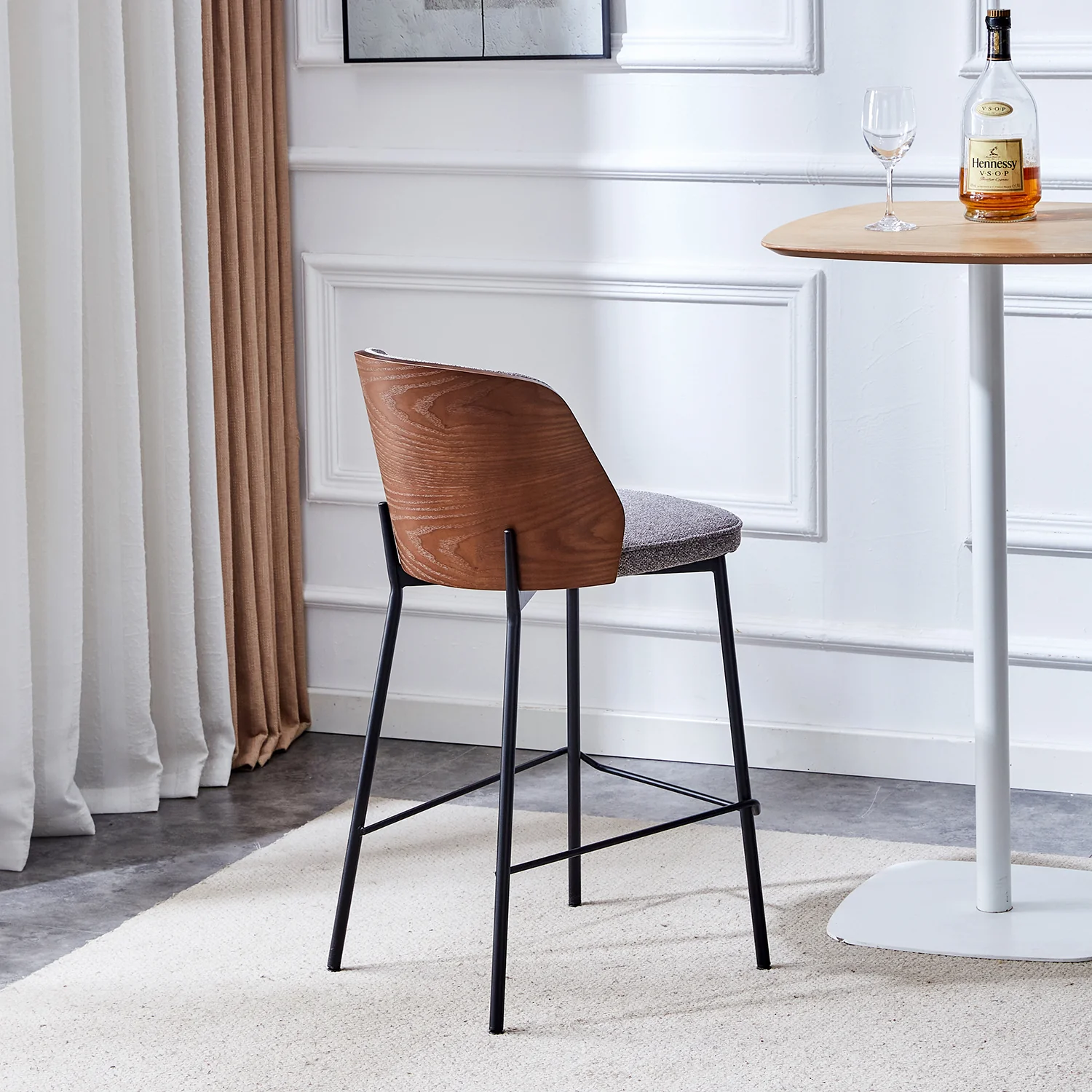 Silla para Barra Kim Gris, Nuez - Image 6