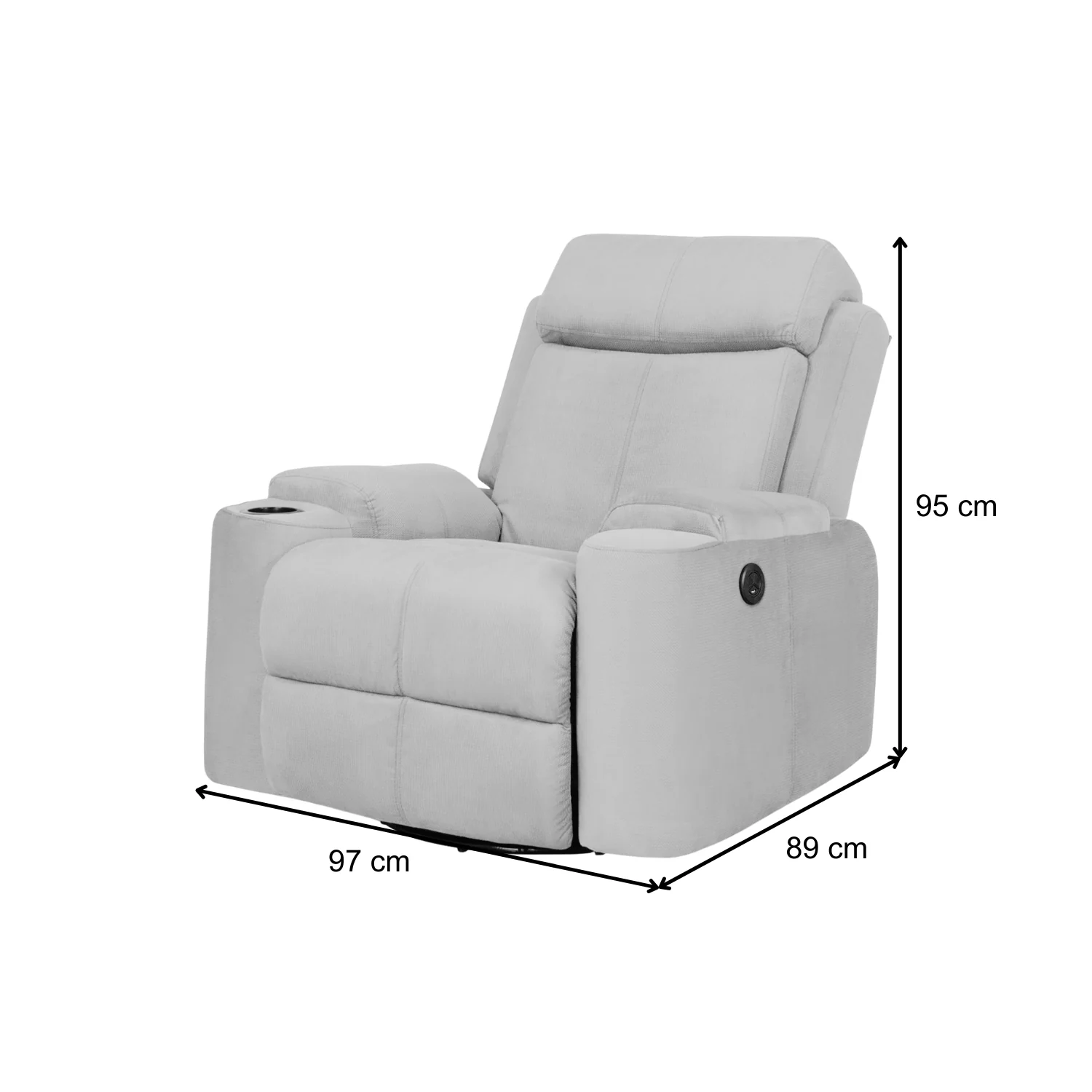 Sillón Reclinable Mecedora Giratoria Delta Microfibra Chocolate - Image 5