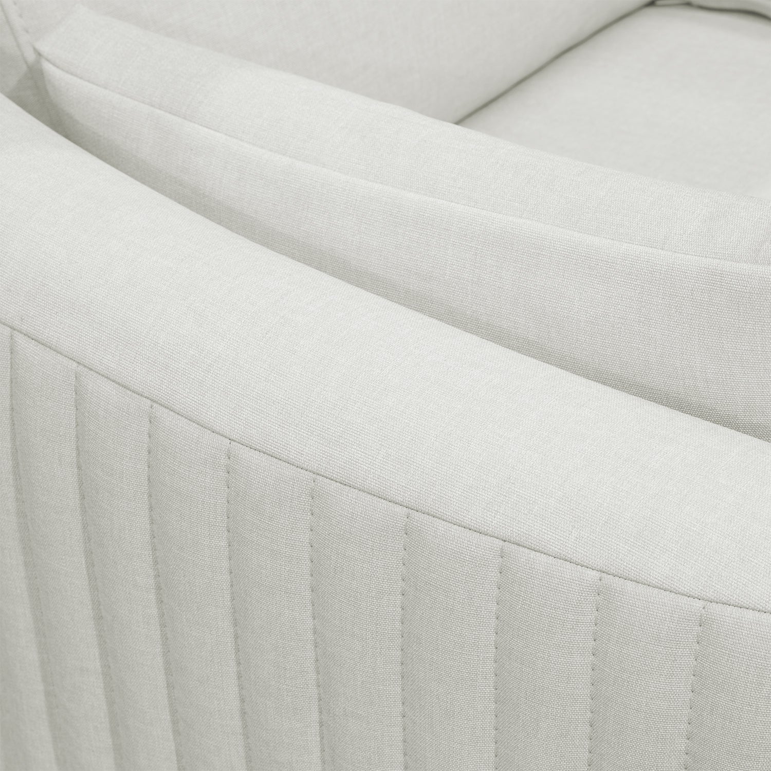 Sillón Reclinable Minoti Eurolino Blanco Puro Mecedora Giratoria, Champaña - Image 8