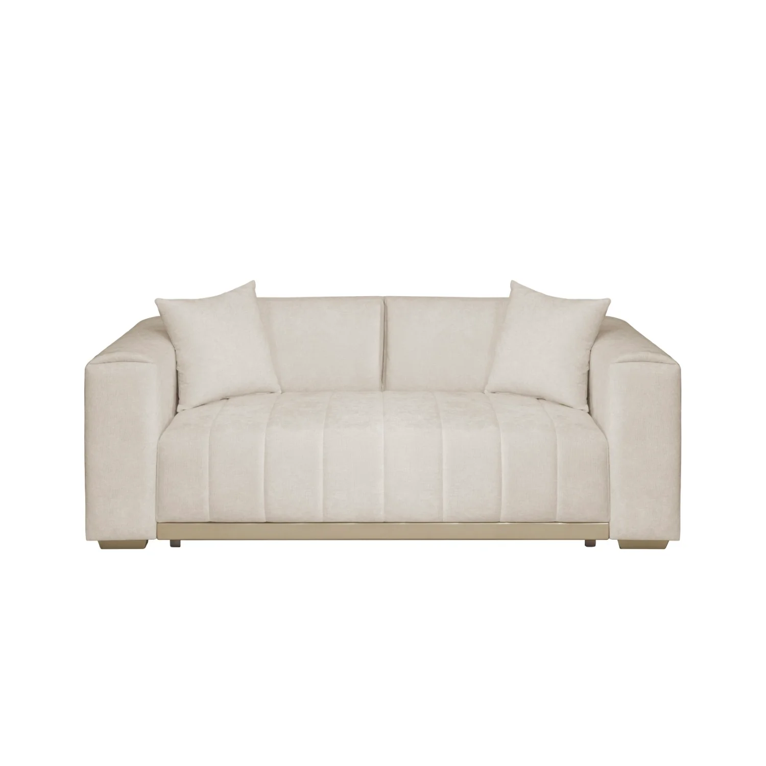 Sofá 2 Puestos Savana Chenille Dash Beige, Champaña - Image 3