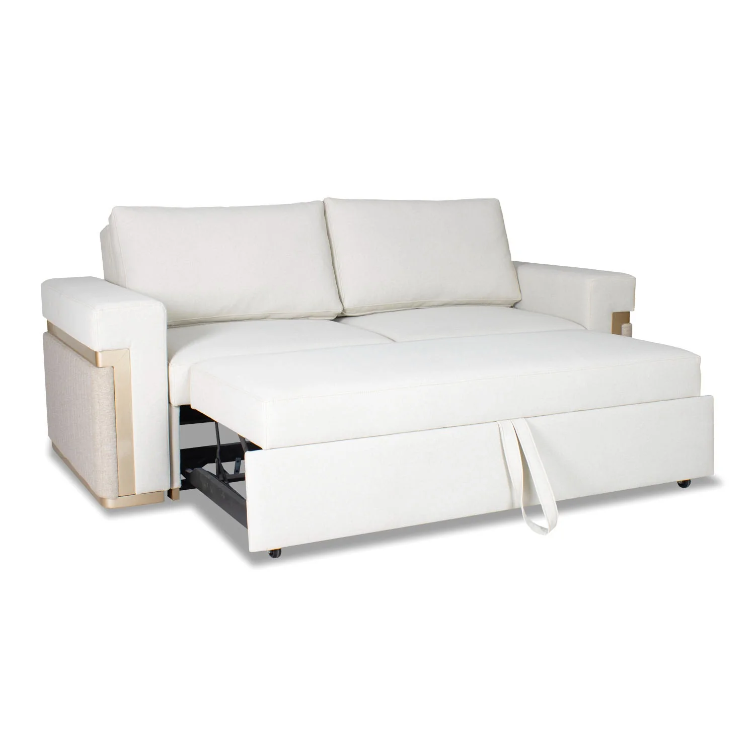 Sofá Cama Dante Eurolino Blanco Puro, Champaña 2M Brazo Desmontable - Image 2