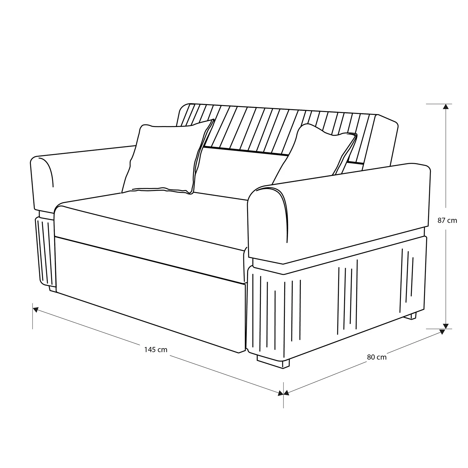Sofá Cama Dhara Eurolino Blanco, Verona Beige, Champaña 145 cm Brazo Desmontable - Image 6