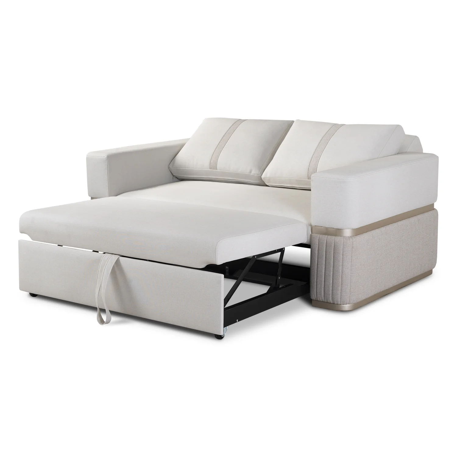 Sofá Cama Dior Eurolino Blanco Puro, Beige y Champaña - Image 5