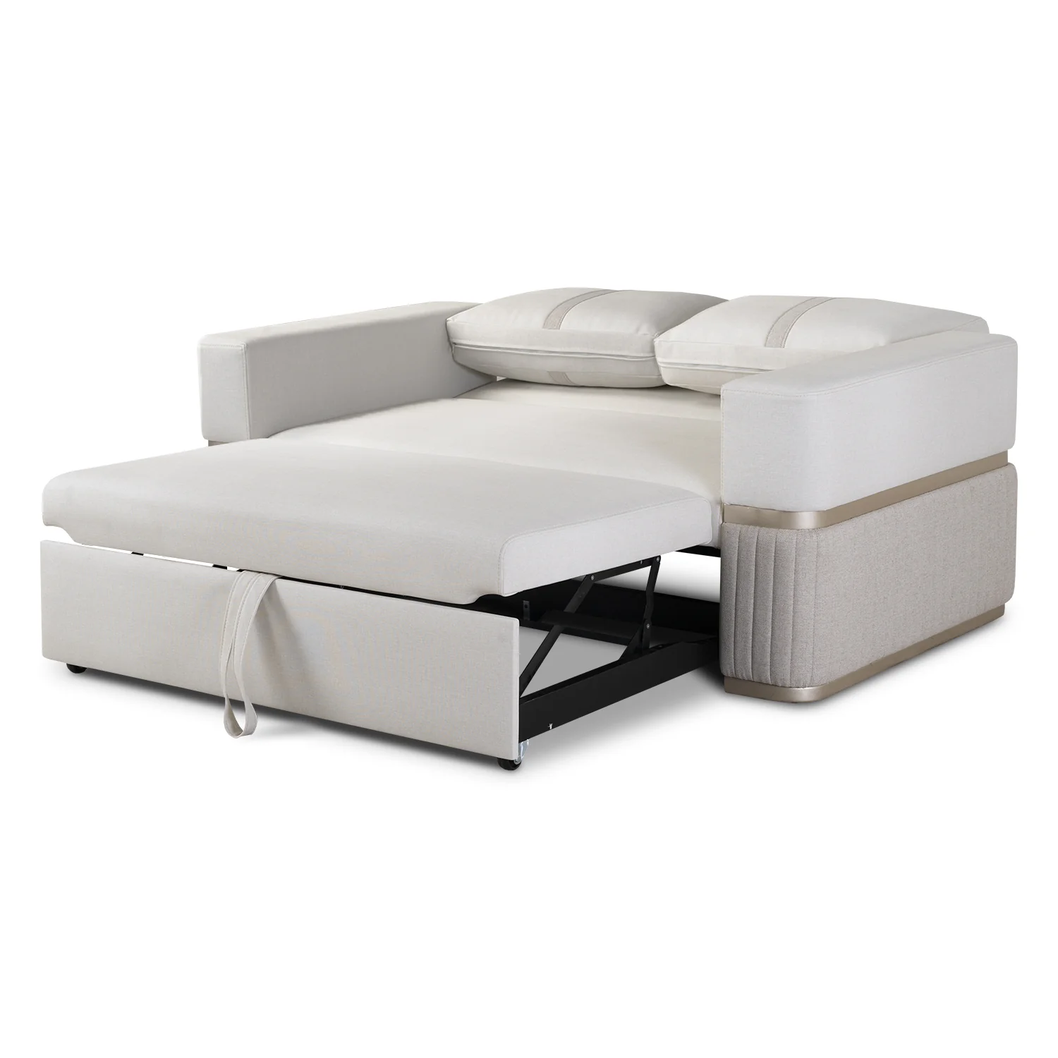 Sofá Cama Dior Eurolino Blanco Puro, Beige y Champaña - Image 6